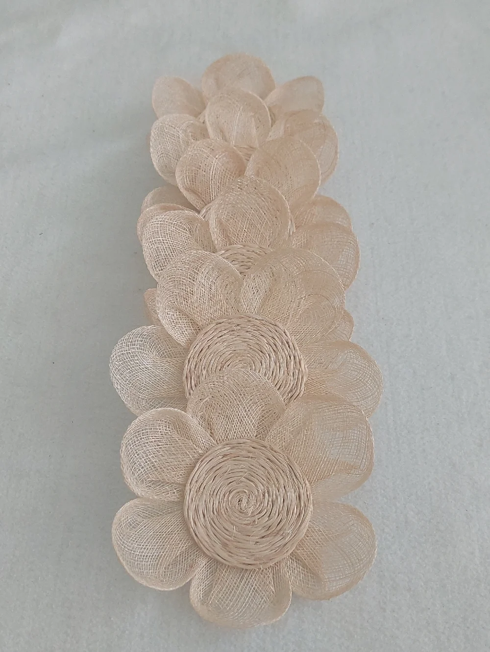 Vintage Woven Abaca Fiber and Sinamay Flower Coasters - Set of 6 NWOT
